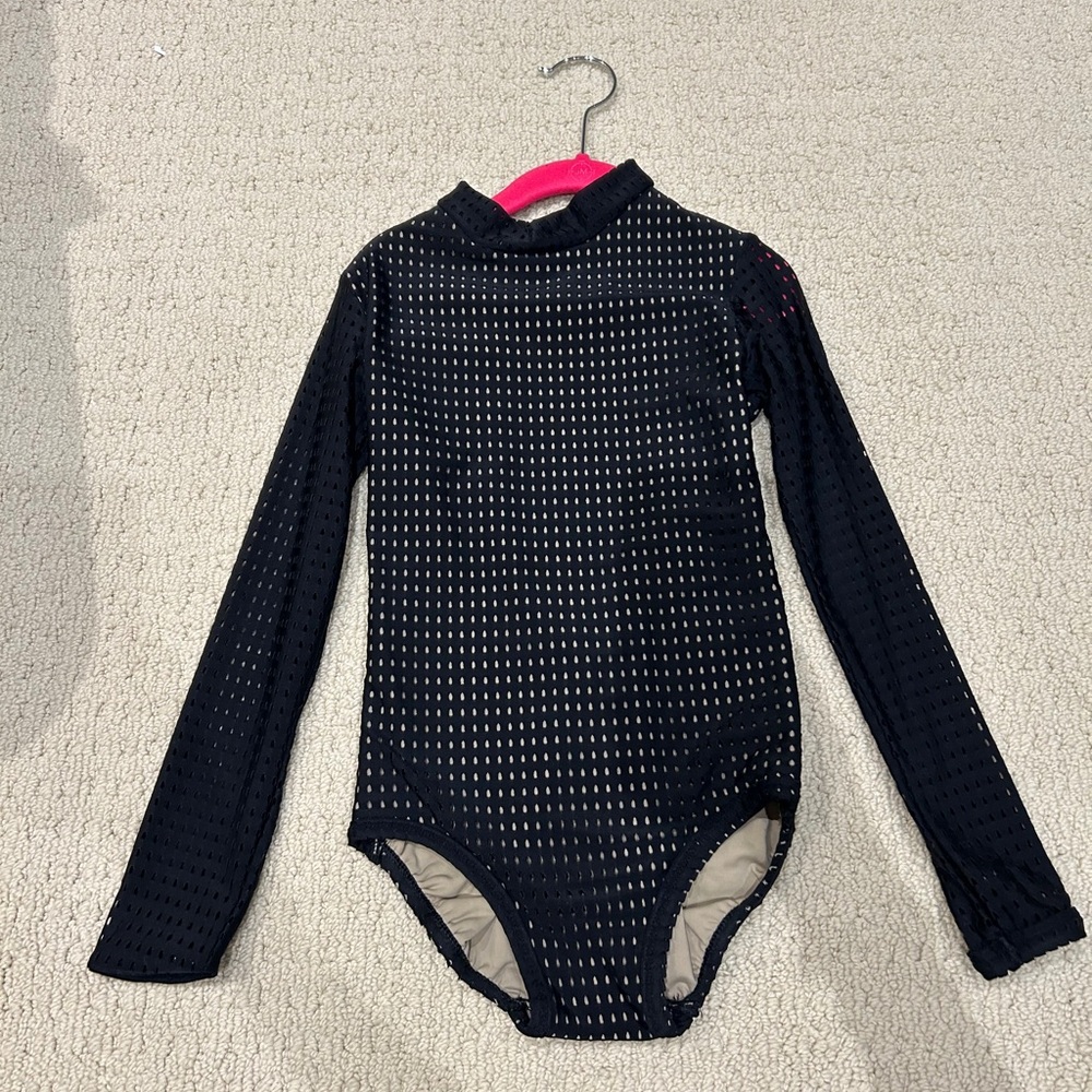 Five Dancewear Black Mesh Long Dleeve Bodysuit